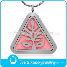 Unique Tree Steel Color Pendant Aromatherapy Essential Oil Diffuser Pendant Locket Charm Jewelry For Women Personalized Gift